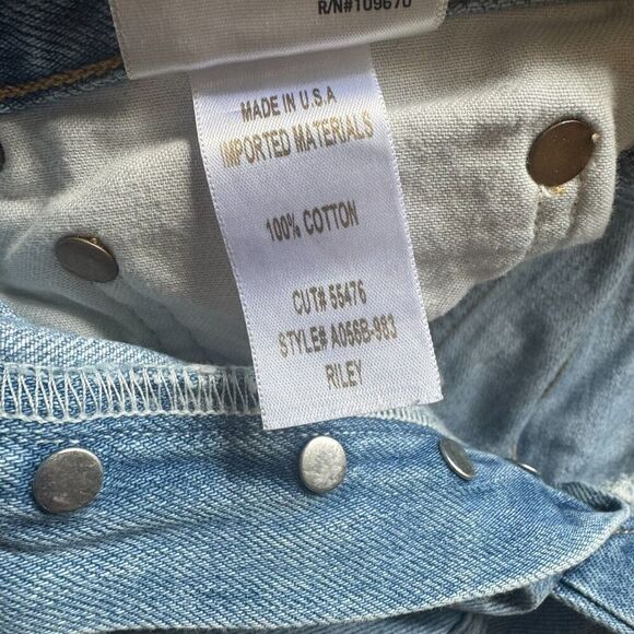 Agolde Jeans Adult 26 Blue Denim Riley High Rise Straight Crop Faded Distressed - Picture 10 of 14